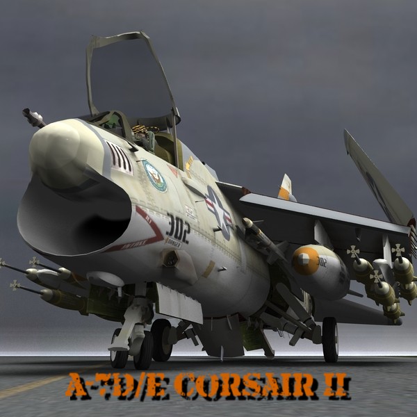 A7D/E Corsair II jet aircraft figure for Poser 3D Software and DAZ 3D ...