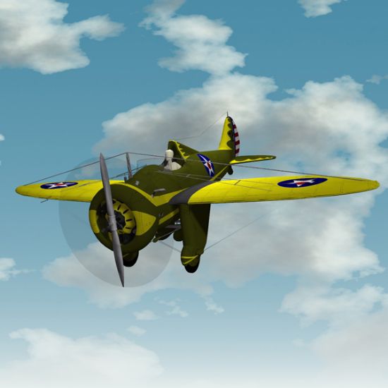 Boeing P-26A Peashooter Aircraft for Poser 3D Software and DAZ 3D ...