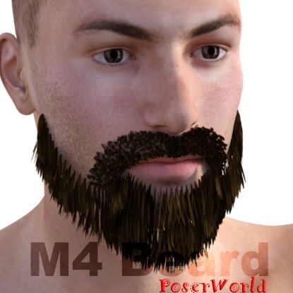 Product Image M4 Beard (and mustache) for Poser 3D Software and DAZ 3D Studio